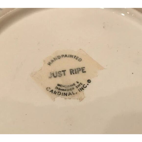 Green Apple Just Ripe Hand Painted Cardinal Inc Appetizer Salad Dessert Plate 7 - Picture 4 of 6